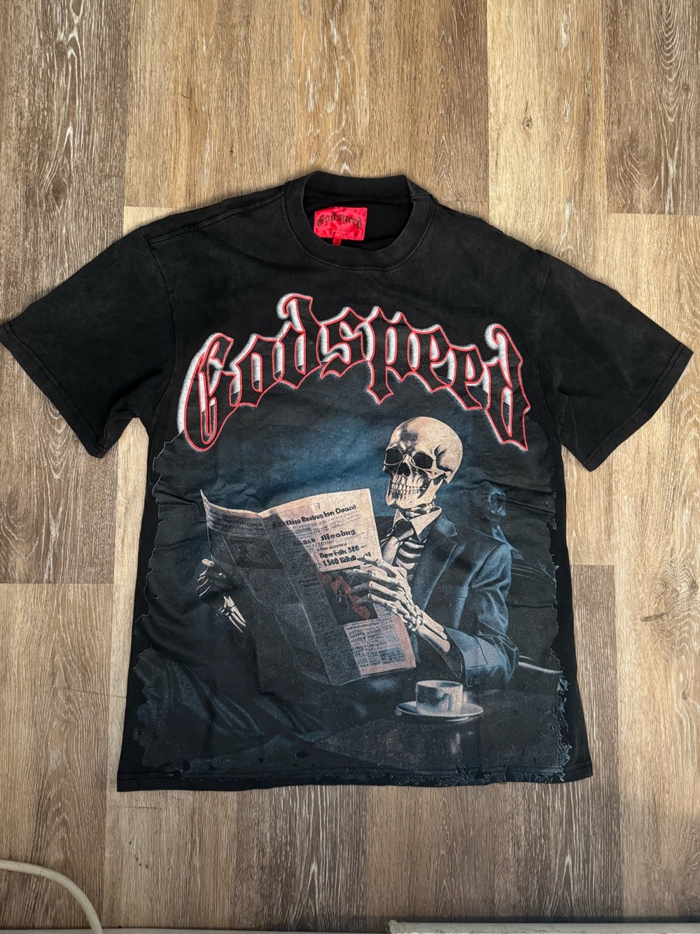 Godspeed Black skeleton Graphic  T-Shirt